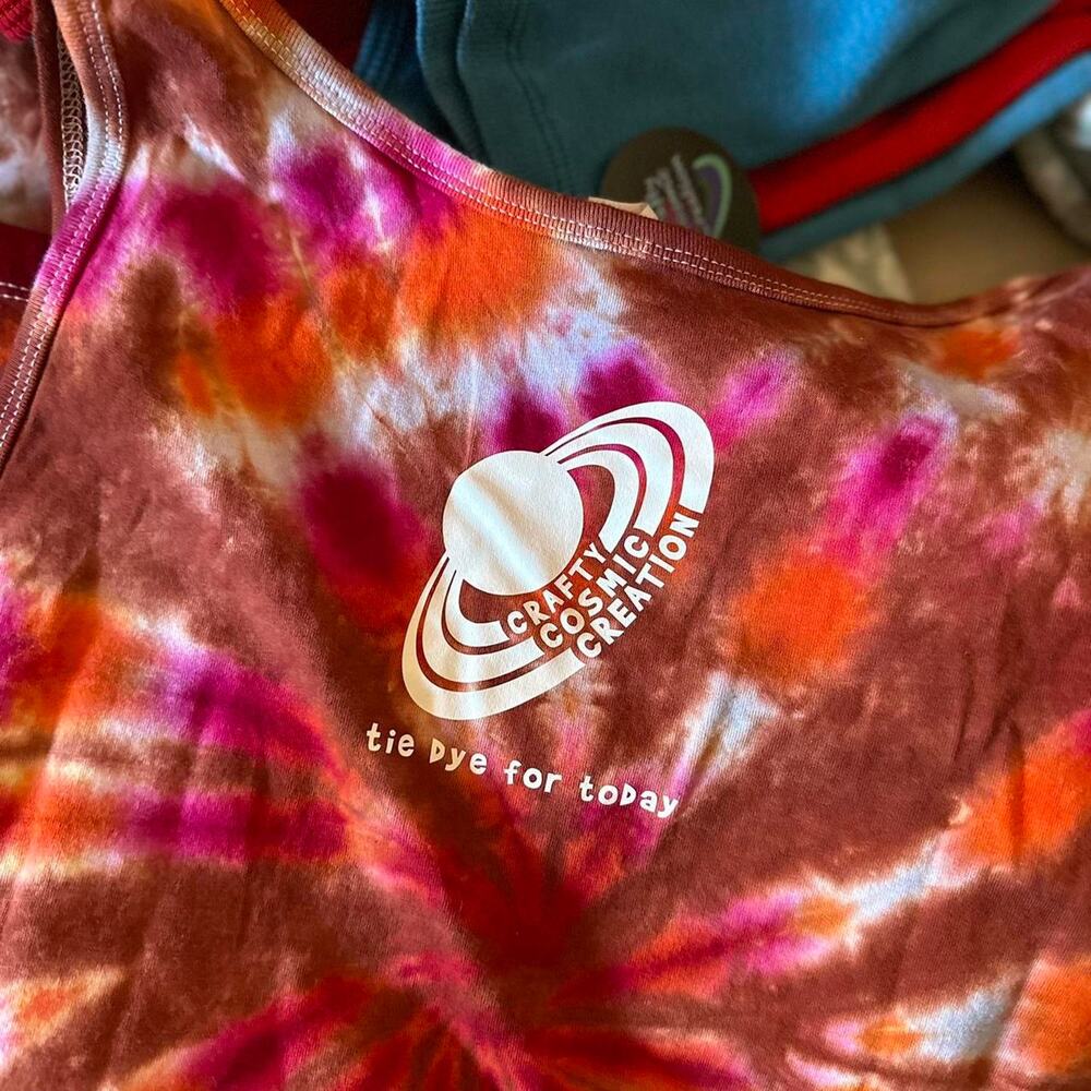 Womens Tank Top Size XL Handmade Tie Dye Hippie Festival Vacation OOAK Brand New - Picture 5 of 5